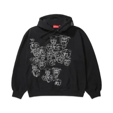 Supreme Pitbulls Embroidered Hooded Sweatshirt "Black"
