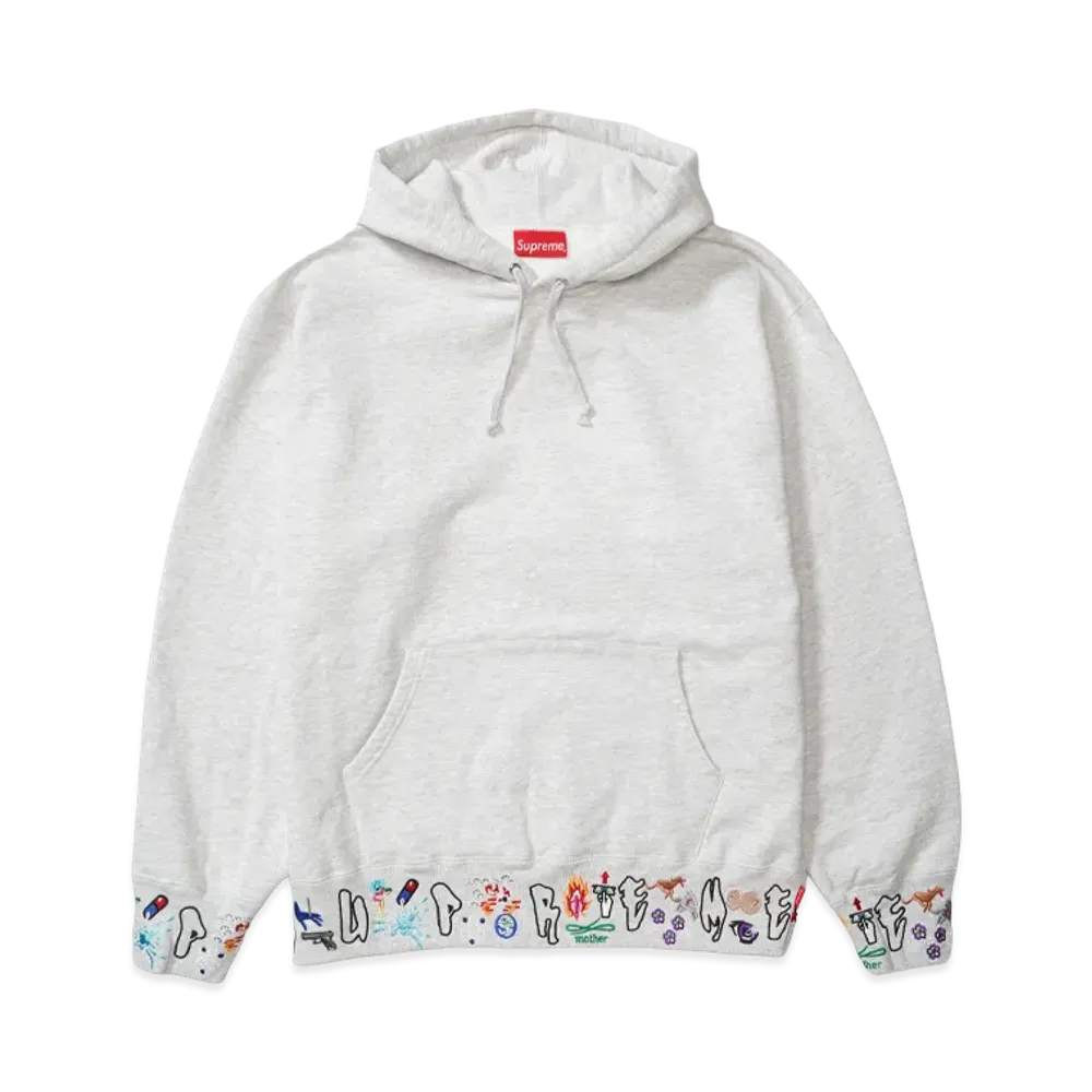 Supreme AOI Icons Hooded Sweatshirt "Ash Grey"