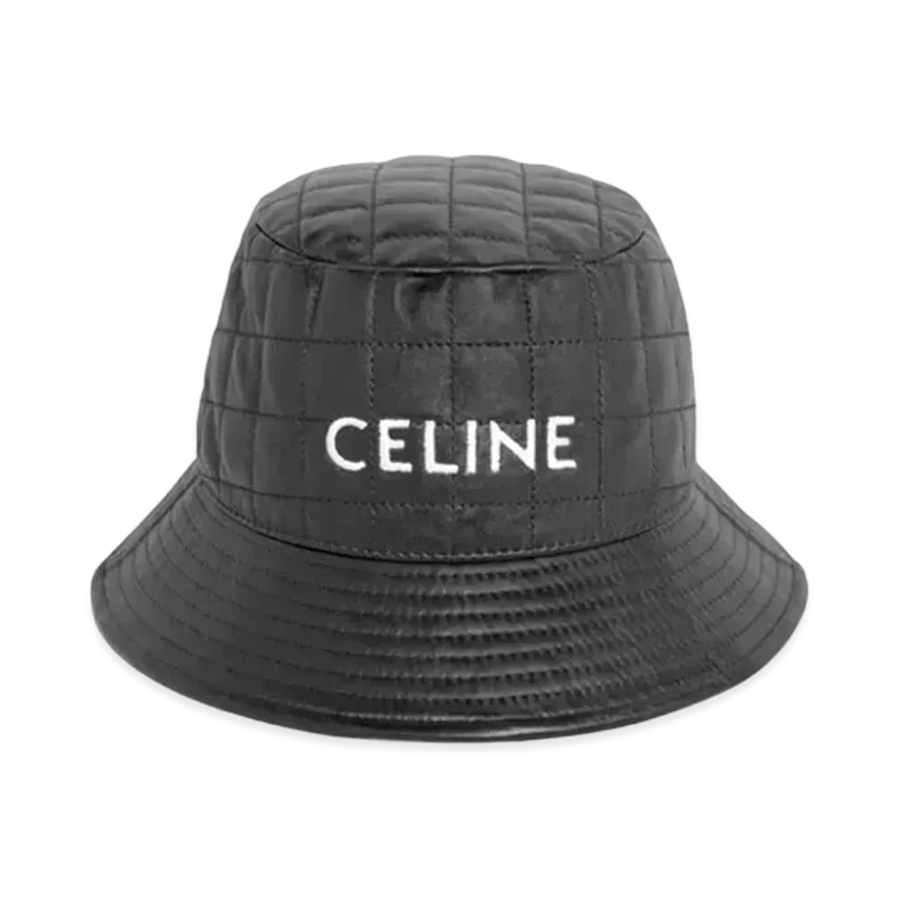 CELINE Bucket Hat In Lambskin Leather "Black"