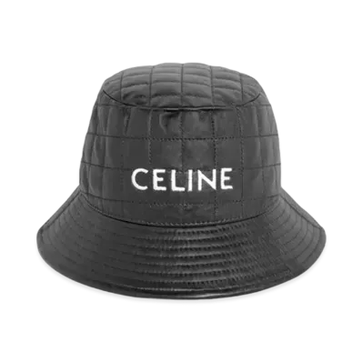 CELINE Bucket Hat In Lambskin Leather "Black"