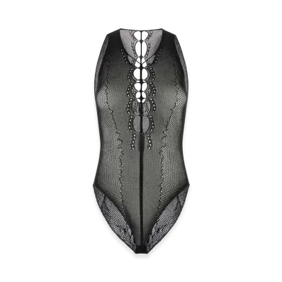Saint Laurent Women's Mesh Bodysuit "Black"