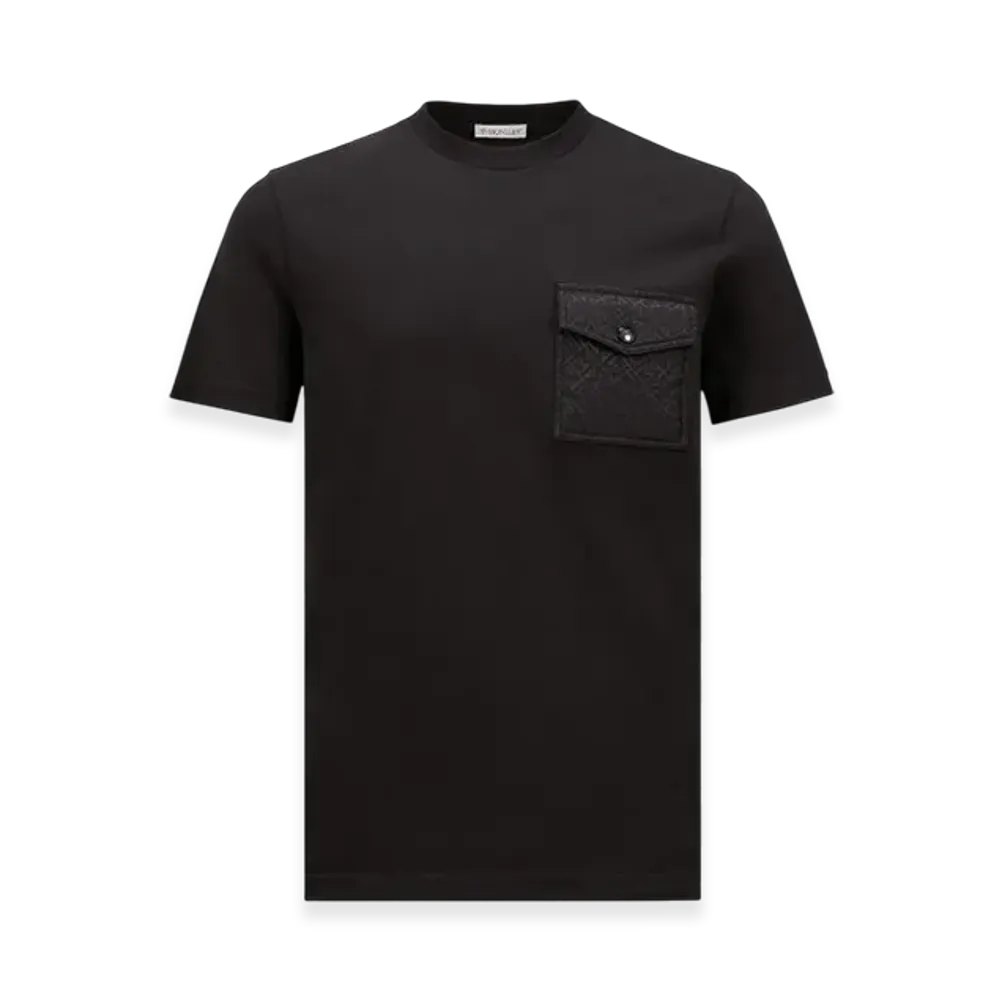 MONCLER Monogram Cotton T-Shirt With Pocket "Black"