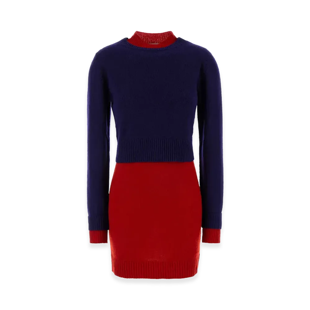 Jil Sander Women's Two-Tone Wool Blend Dress "Haiti"