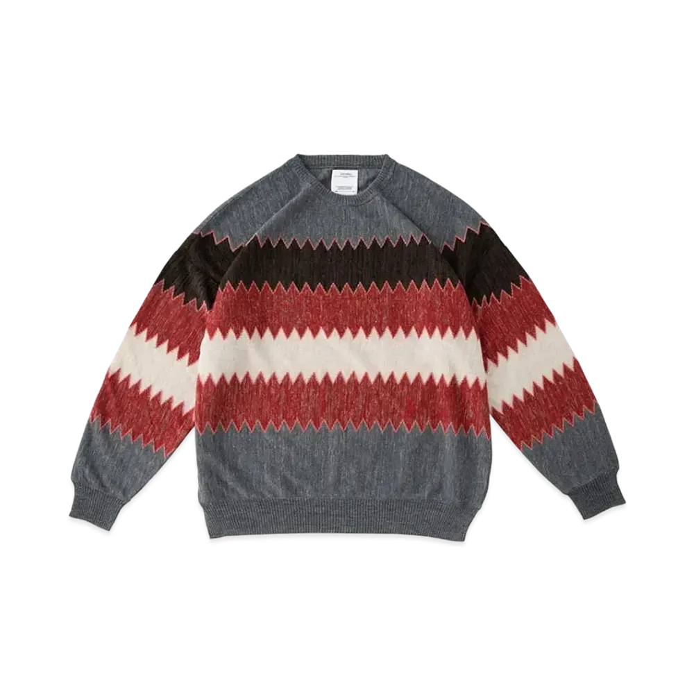 visvim Amplus Knit L/S Zig-Zag "Grey"