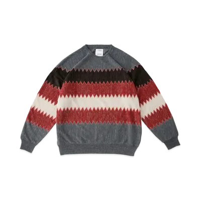 visvim Amplus Knit L/S Zig-Zag "Grey"