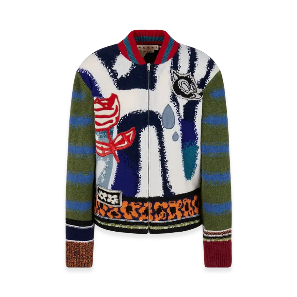 MARNI x Olaolu Slawn x Soldier Boyfriend Wool Cardigan "Ocean"