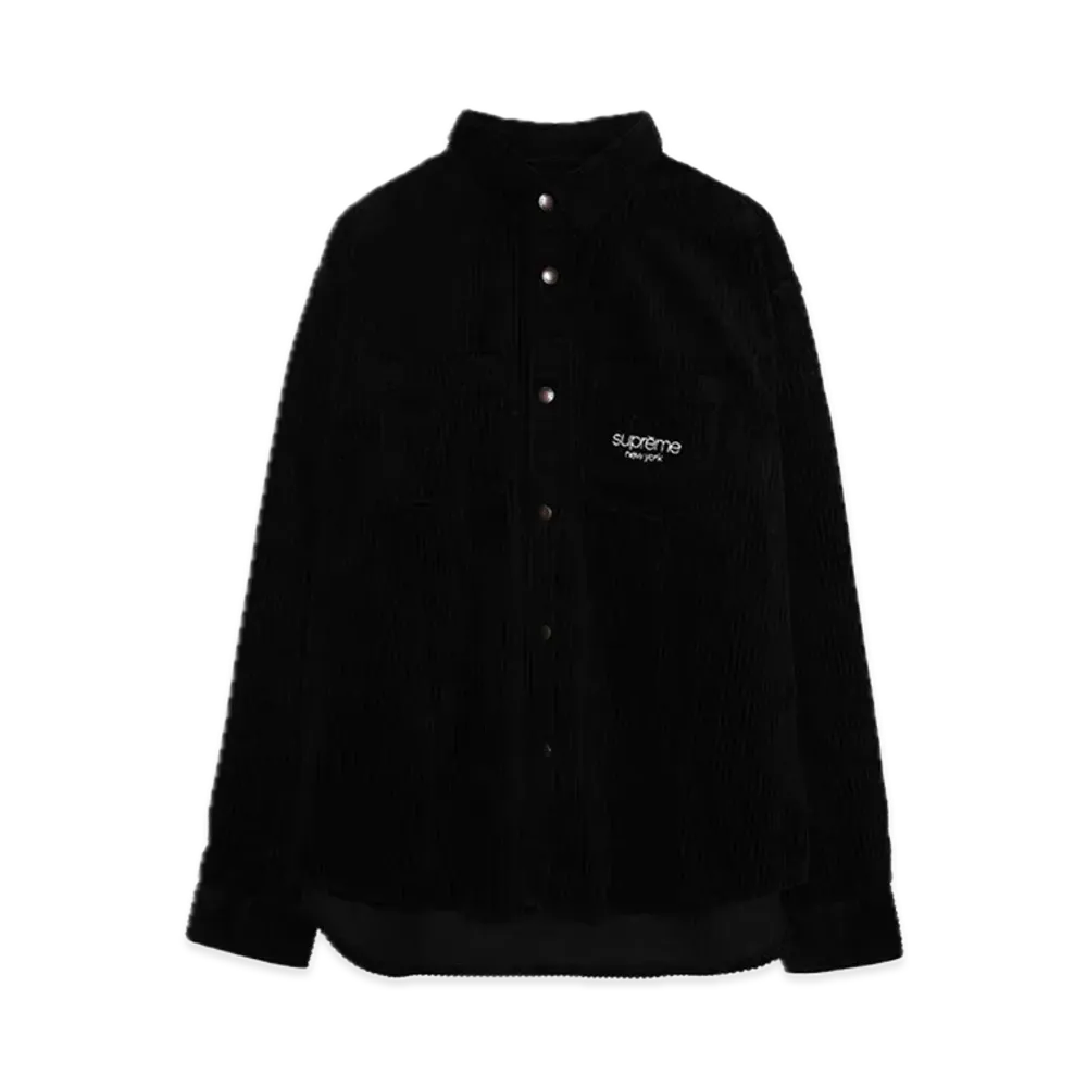 Supreme Wide Wale Corduroy Snap Shirt "Black"