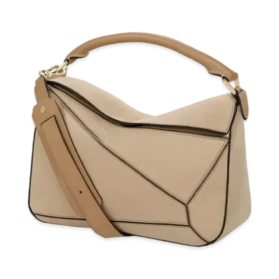 LOEWE Puzzle Bag In Soft Grained Calfskin "Sand / Mink Color"