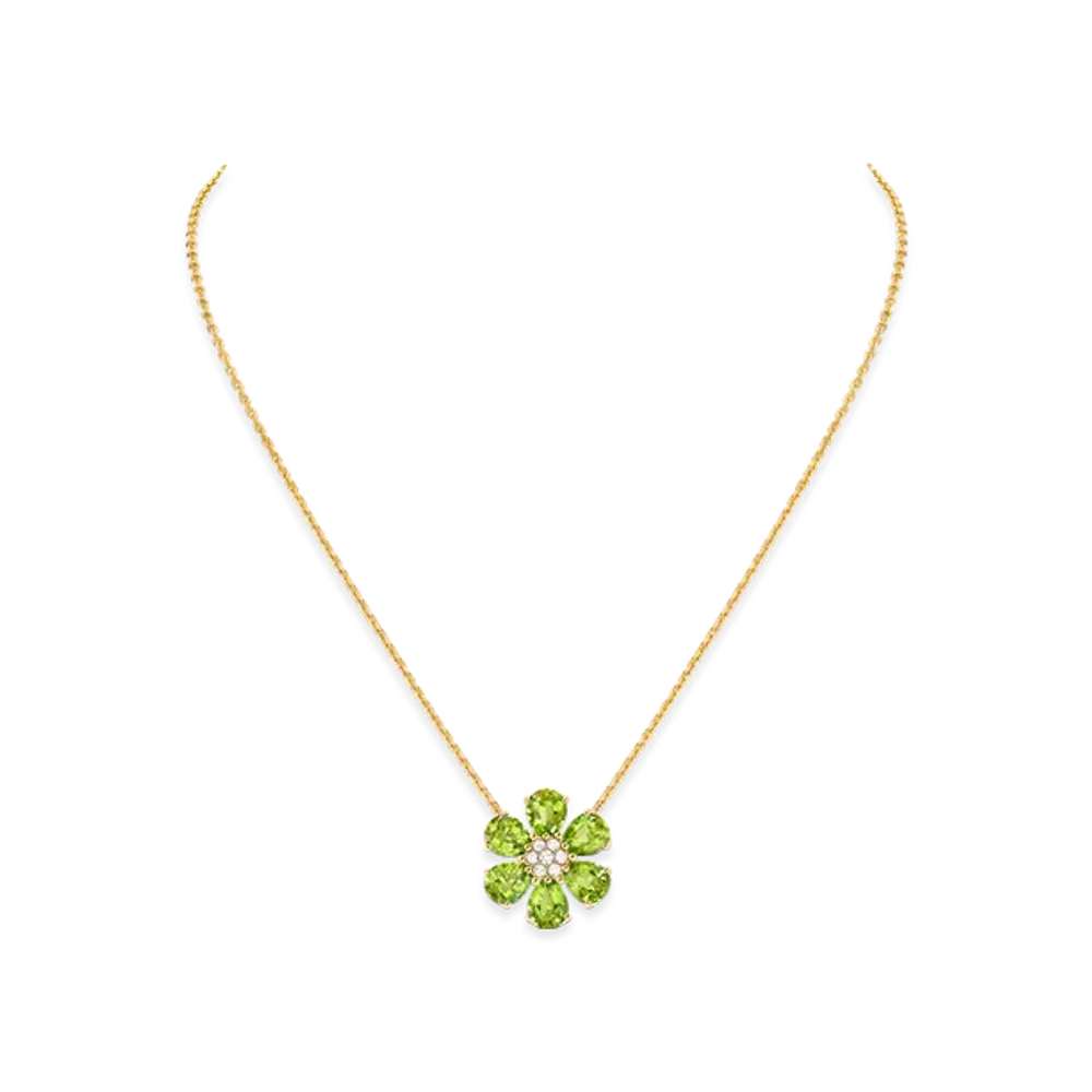 Van Cleef & Arpels Fleurette pendant "18K Yellow gold/Diamond/Peridot"