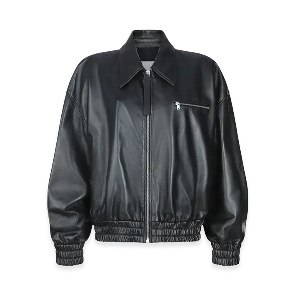 Jil Sander Women's Leather Jacket "Black"