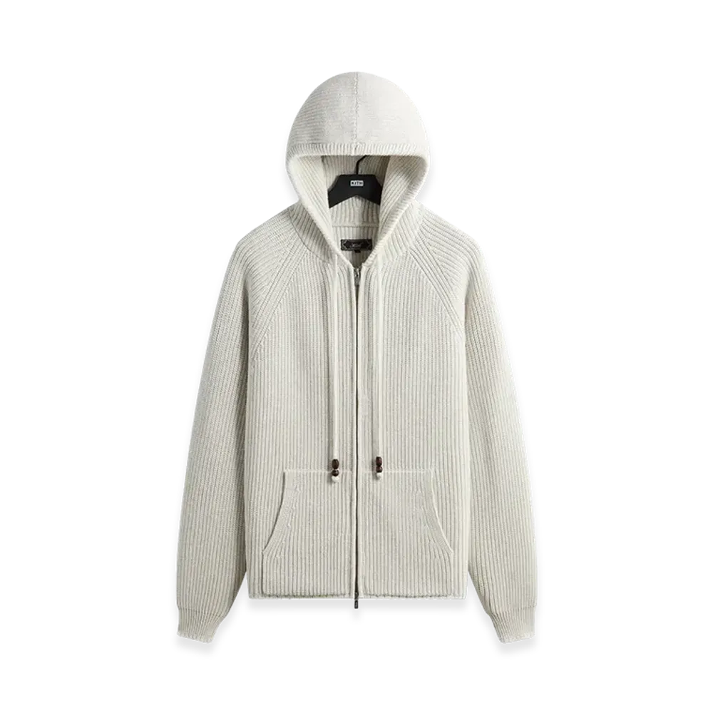 Kith Full Zip Knit Miles Hoodie "Light Heather Grey"