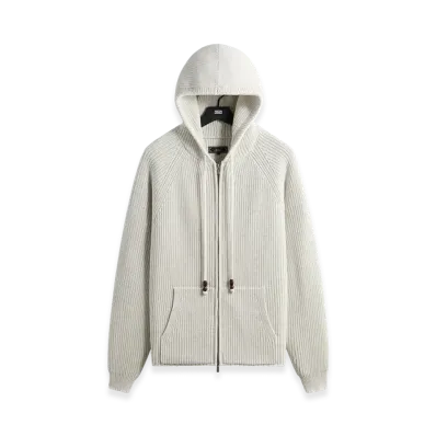 Kith Full Zip Knit Miles Hoodie "Light Heather Grey"