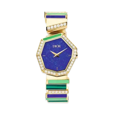Dior Gem Dior 27mm Lapis Lazuli Decorative Stones and Diamonds "Yellow Gold"