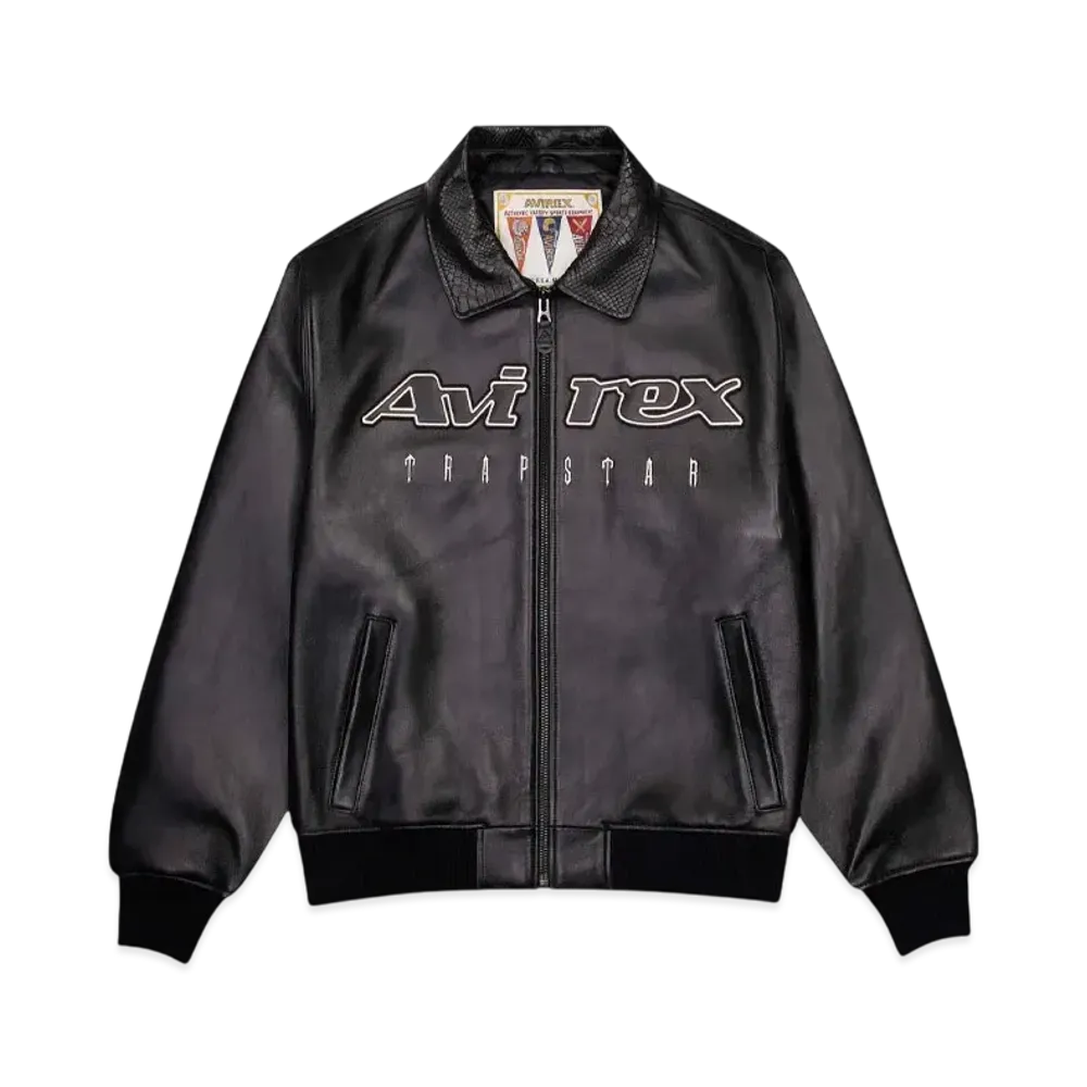 TRAPSTAR x Avirex Leather Jacket "Black"