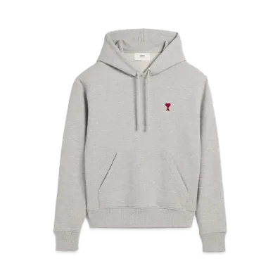 AMI PARIS Ami De Coeur Hoodie "Heather Ash Gray"