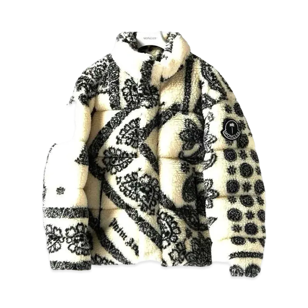MONCLER GENIUS 8 MONCLER PALM ANGELS BADEN PAISLEY FLEECE JACKET "White"