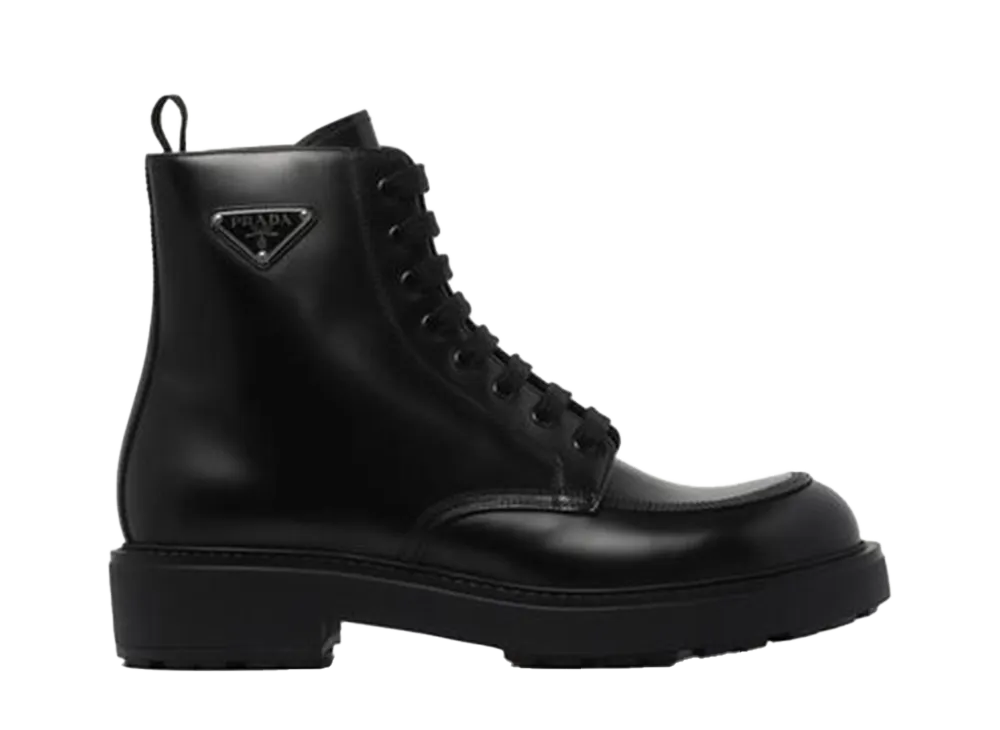 PRADA Brushed Leather Boots "Black"