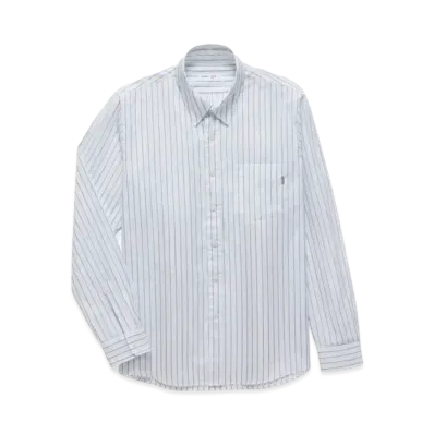 JJJJound Striped Poplin Shirt "White/Blue"