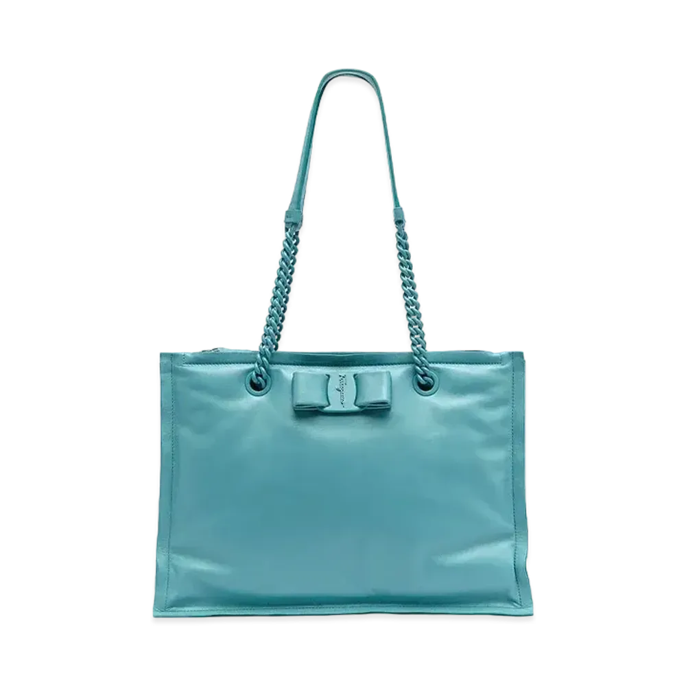 Salvatore Ferragamo Viva Bow Tote Bag "Tyrone Turquoise"