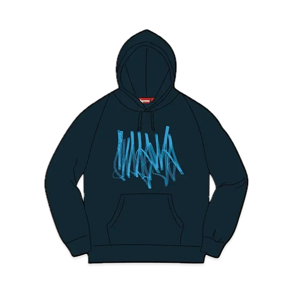 Supreme Tag Hooded Sweatshirt "Navy"