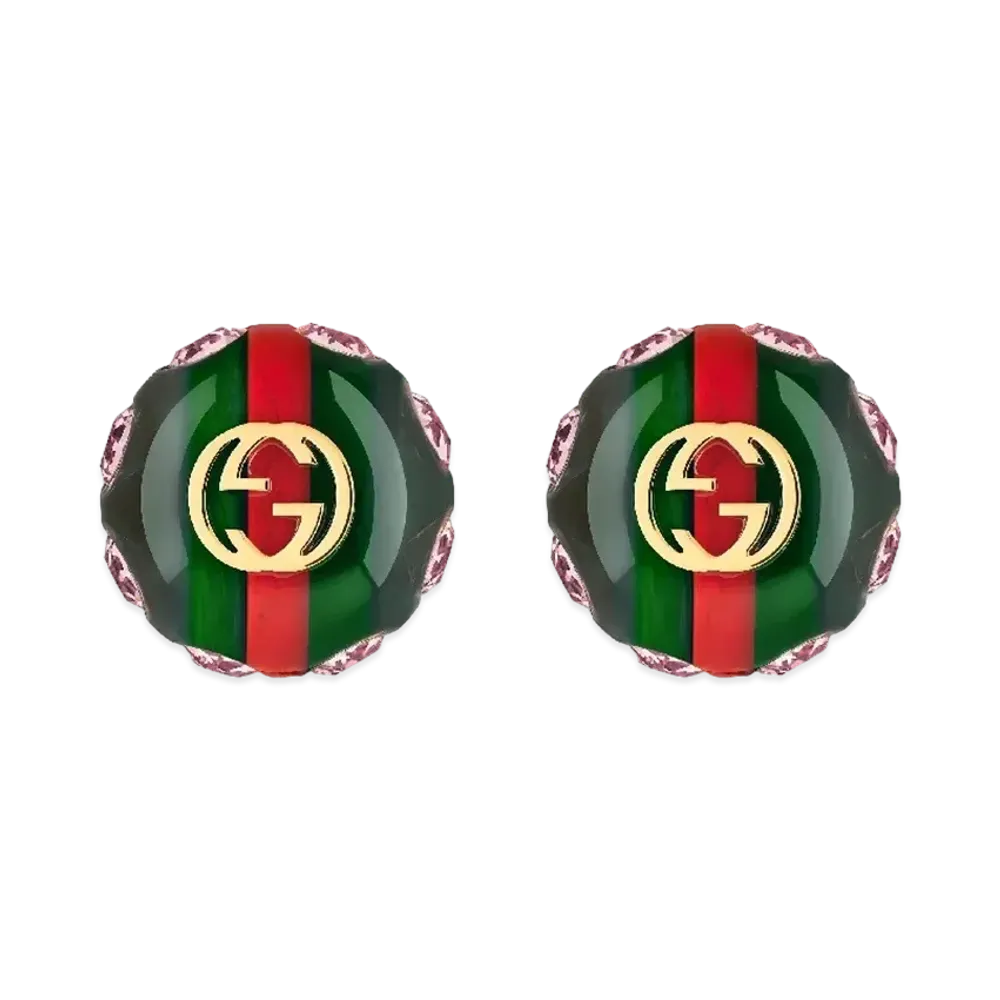 GUCCI Vintage Stripe Web Earrings