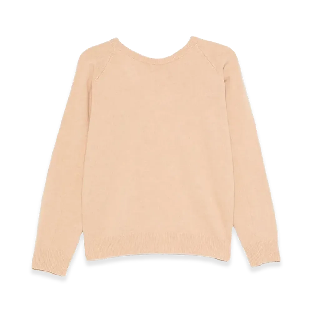 Maison Margiela Women's V Back Neckline Wool Jumper "Beige"