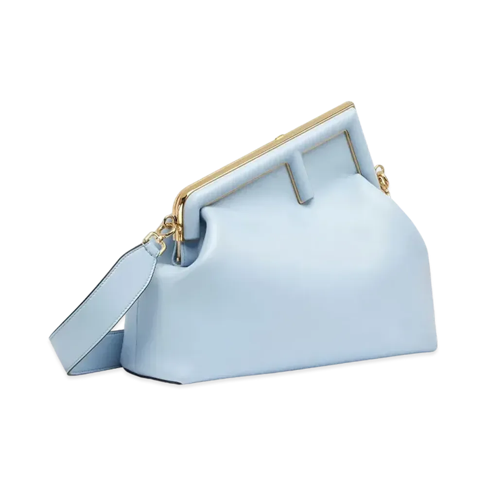 FENDI Fendi First Medium Leather Bag "Light Blue"
