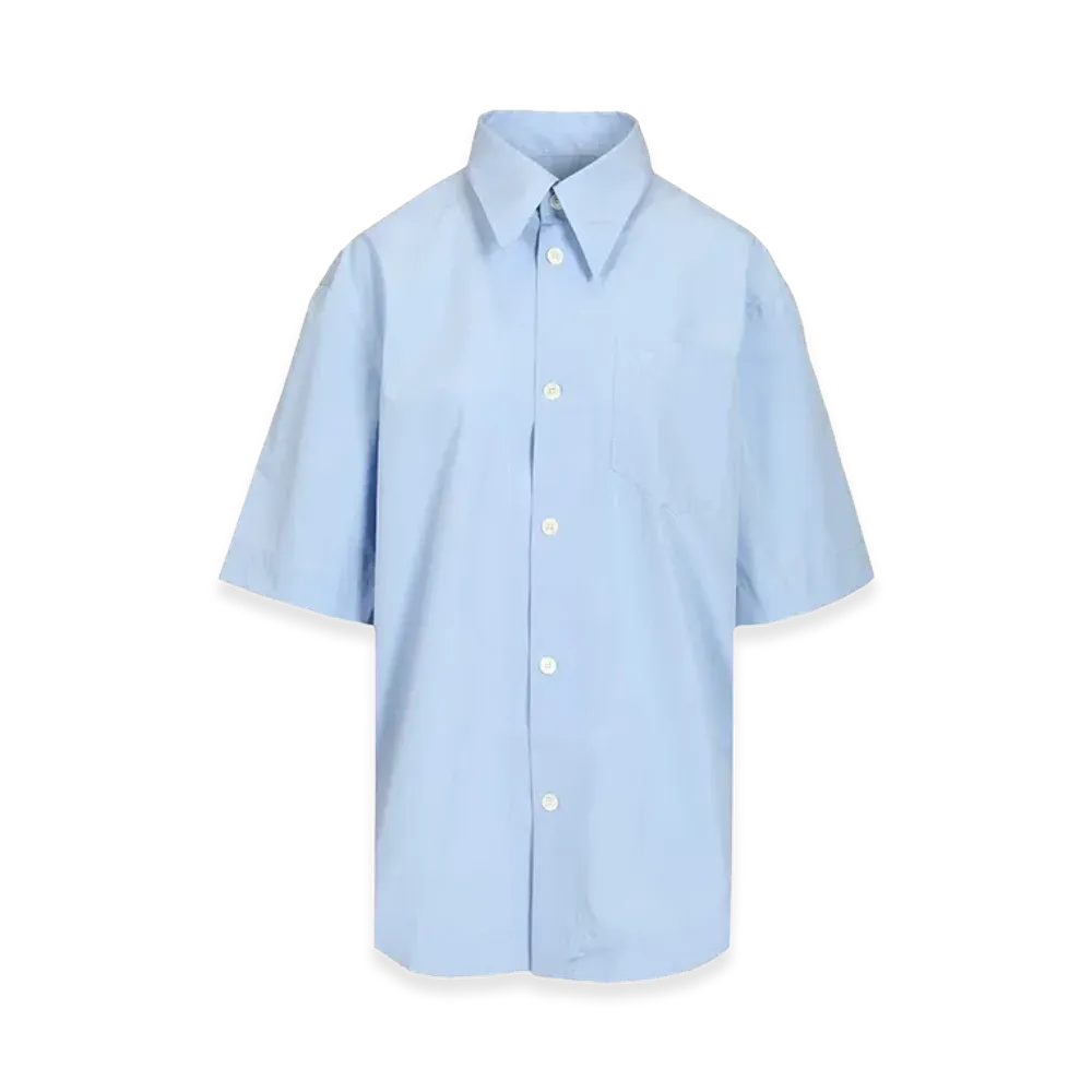 AMI PARIS Short-Sleeved Poplin Shirt "Light Blue"