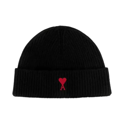 AMI PARIS Ami de Coeur Beanie "Black/Red"