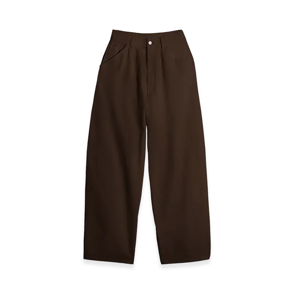 LEMAIRE Women's Dyed Broken Twill Large Pants "Cacao Dyed"
