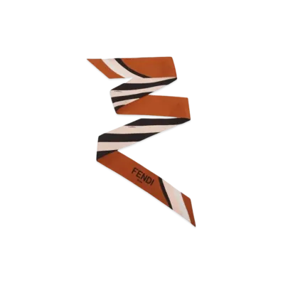 FENDI Wrappy Silk Bandeau "Pink/Black/Brown"