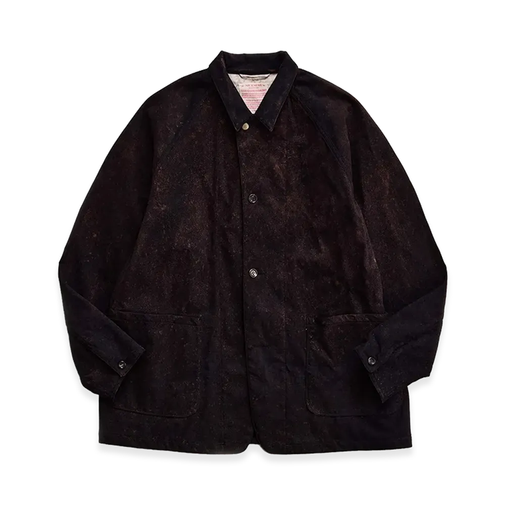 NICENESS Lennox Bleached Faux Suede Raglan Coverall "Black"