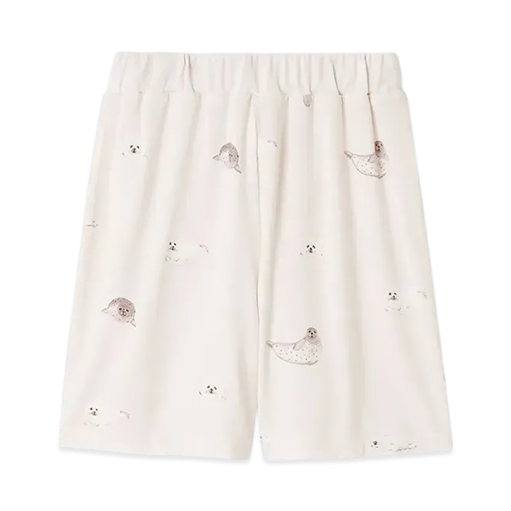 GELATO PIQUE Kids Cool Sensation To The Touch Seal Pattern Shorts "Pink"