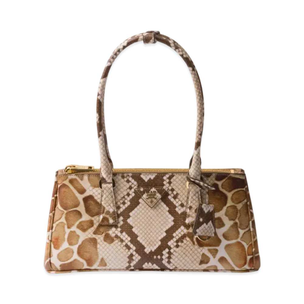 PRADA Galleria Medium Printed Saffiano Leather Bag "Sand Beige"