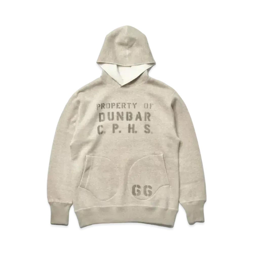 THE REAL McCOY'S Hooded Sweatshirt / Dunbar Stencil "Oatmeal"