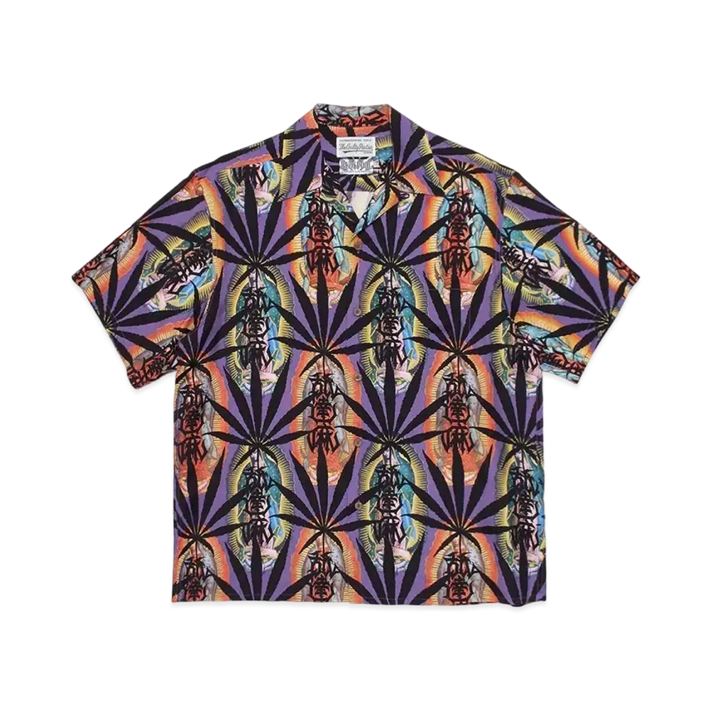 NAMEDARUMA X WACKO MARIA ALOHA SHIRT MARIJUANA "Purple"