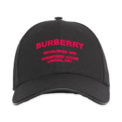 BURBERRY Horseferry Motif Baseball Cap ”Black”