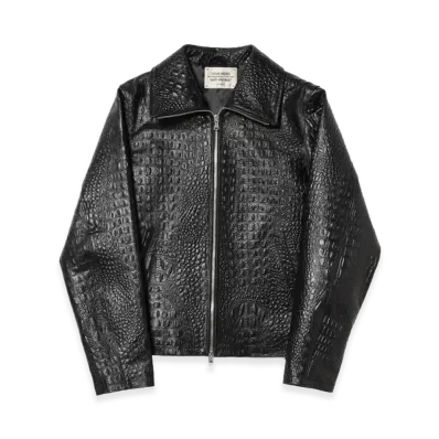 BEAMS FUTURE ARCHIVE Texture Leather Blouson "Black"