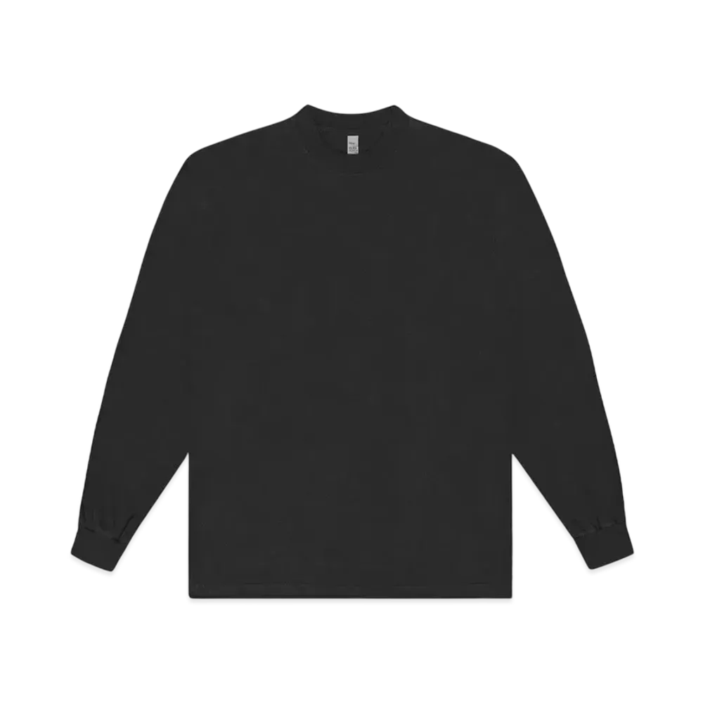Los Angeles Apparel 6.5oz Long Sleeve Garment Dye Crew Neck T-Shirt "Off Black"