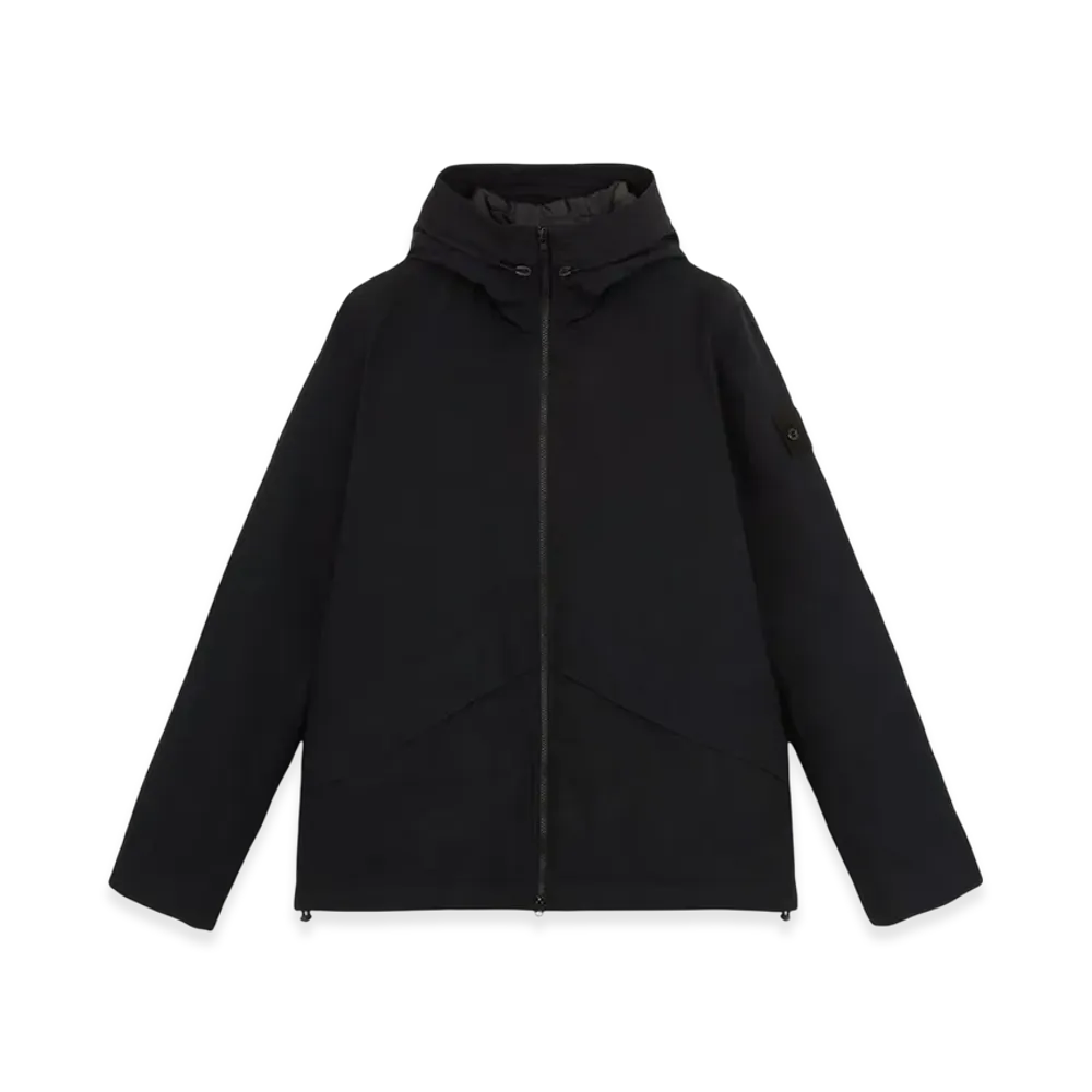 Stone Island 419F1 Weatherproof Cotton Canvas Stone Island Ghost Hooded Jacket with All-Weather Barrier - 24FW "Black"