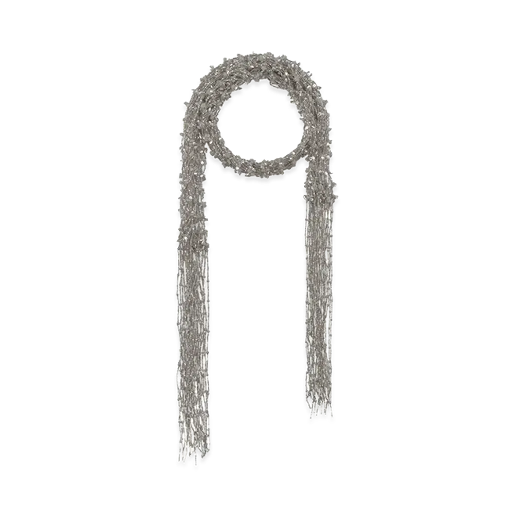DRIES VAN NOTEN Women's Necklace With Embroidered Scarf "Silver"