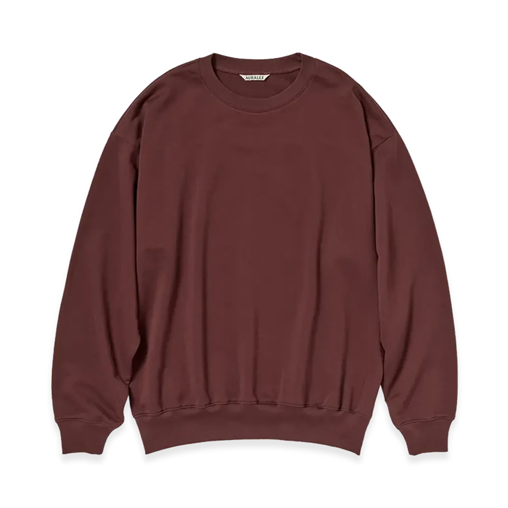 AURALEE Super High Gauge Sweat P/O "Burgundy"