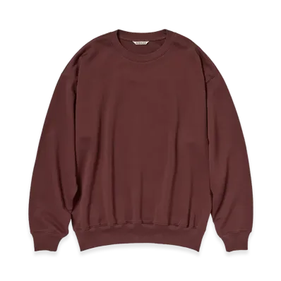 AURALEE Super High Gauge Sweat P/O "Burgundy"