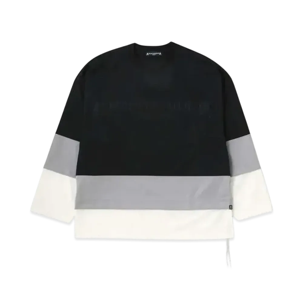mastermind WORLD Layered 3 4 Top "Black Gray White"
