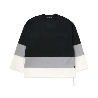 mastermind WORLD Layered 3 4 Top "Black Gray White"