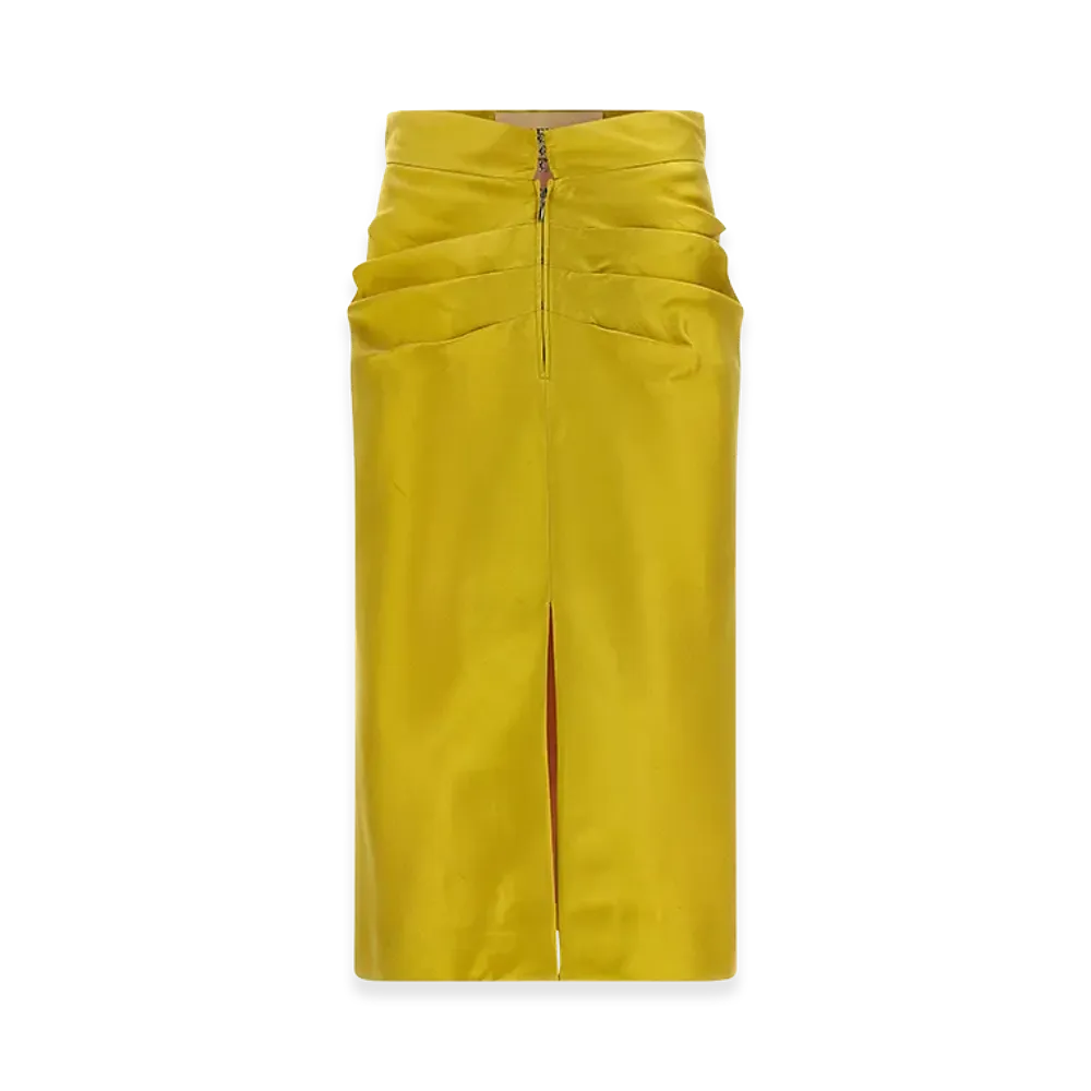 Valentino Garavani Women's Shantung Silk Skirt "Green"