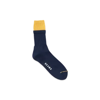 BEAMS Faux Layered Socks "Navy"