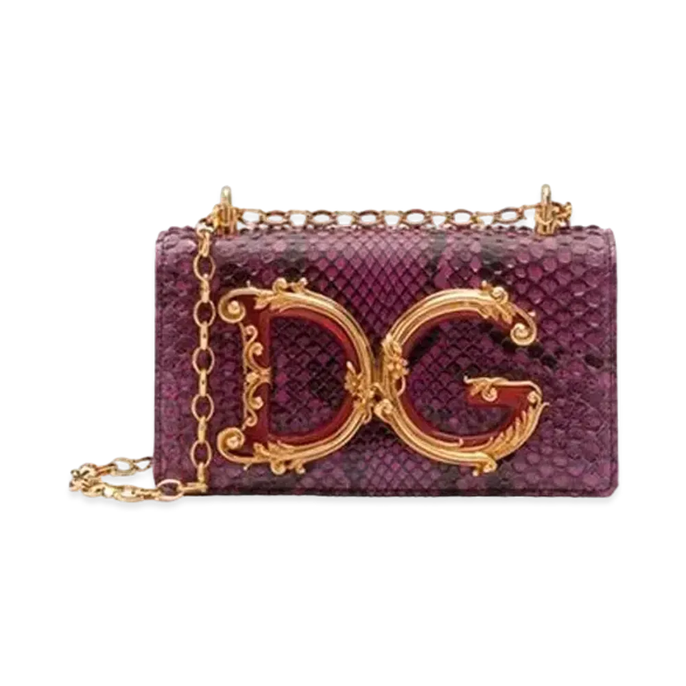 Dolce&Gabbana DG Girls Phone Bag Pythonskin "Bordeaux"