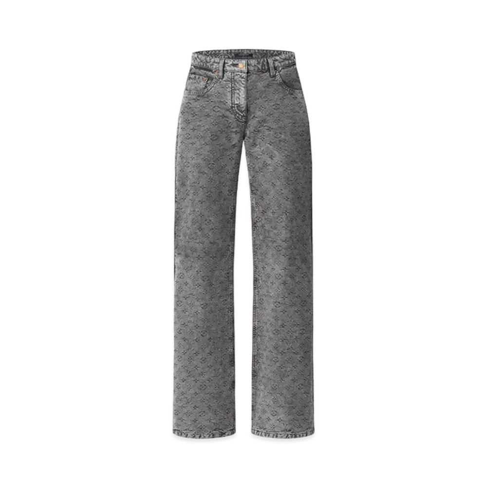 Louis Vuitton Vintage Effect Monogram Flared Jeans "Noir"