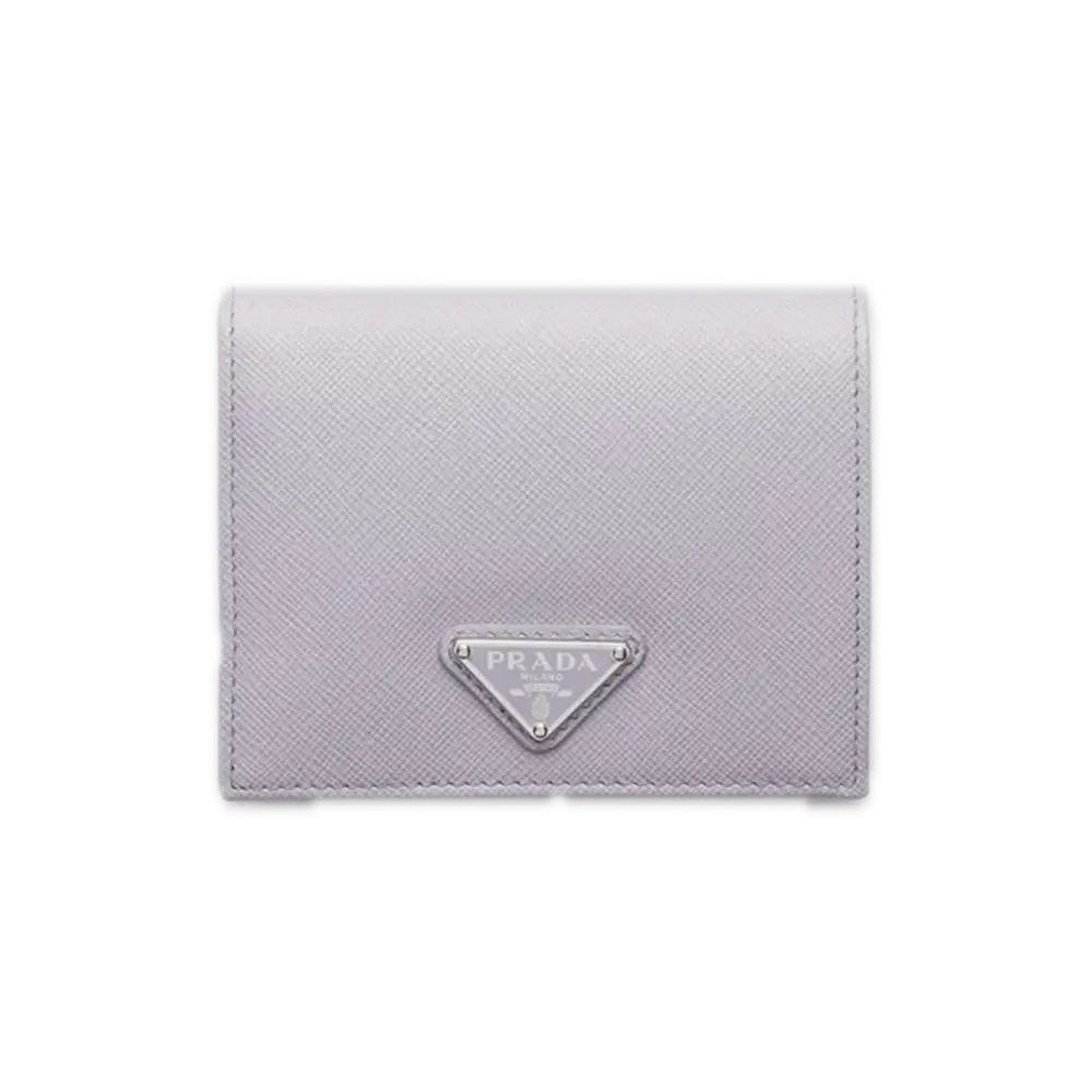 PRADA Saffiano Triangle Wallet "Pastel Purple"